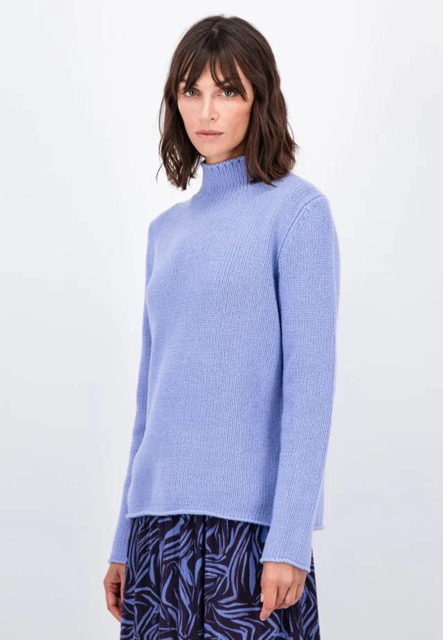 Soft wool knit sweater with turtleneck women