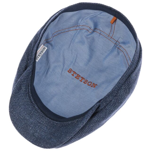 TALECO WOOL FLAT CAP WITH LINEN BLUE-MOTTLED