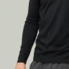 merino wool mock turtleneck shirt black