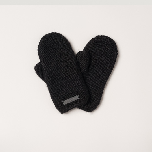 woolen mittens womens black